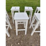 Set of 13 wooden bistro stools