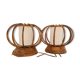 Pair of rattan lamps by Louis Sognot