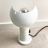 Vintage white metal O'luce table lamp Flash by Joe Colombo - Italian Design