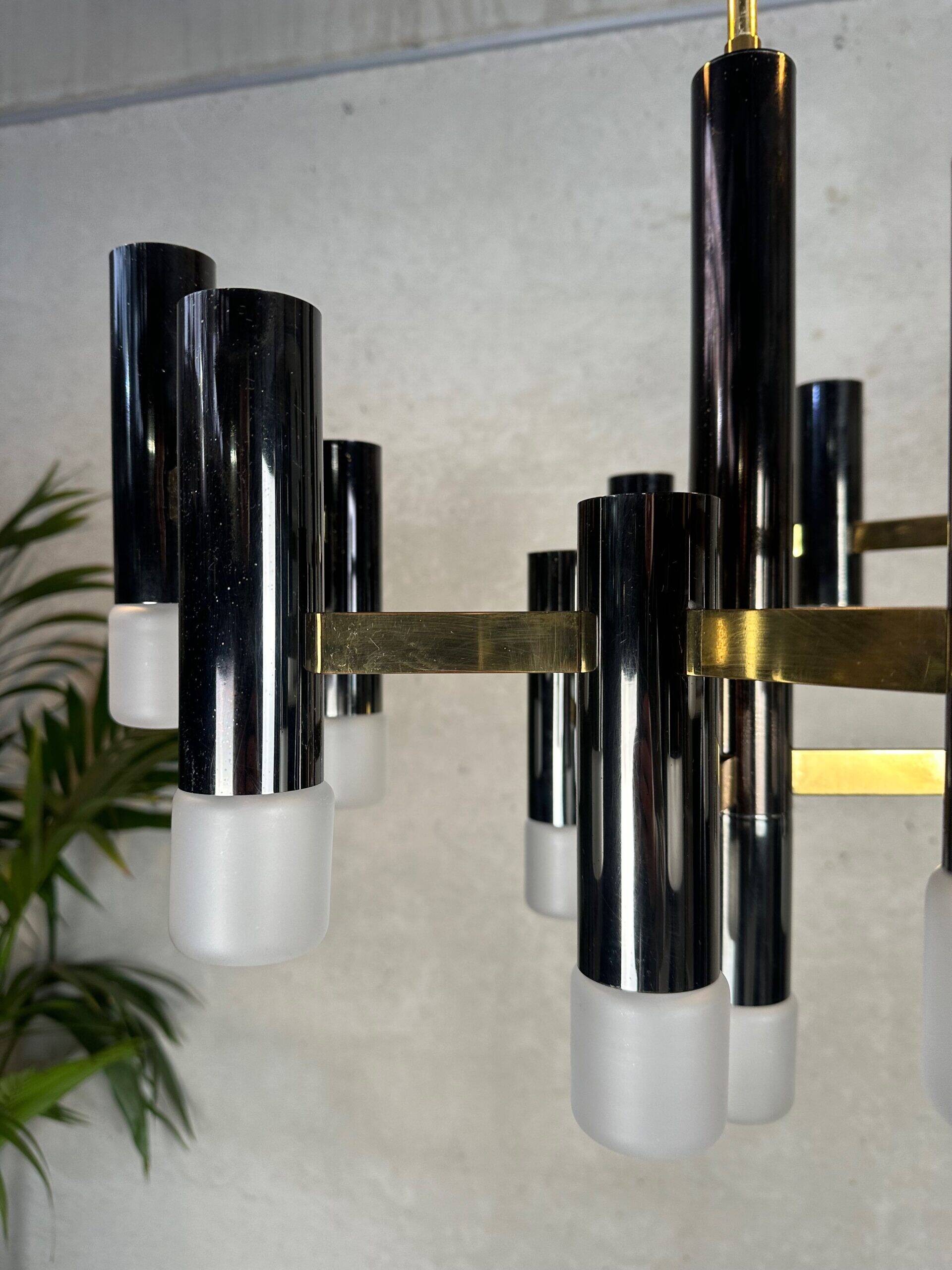 Vintage design 'hexagon' black & gold chandelier – Boulanger