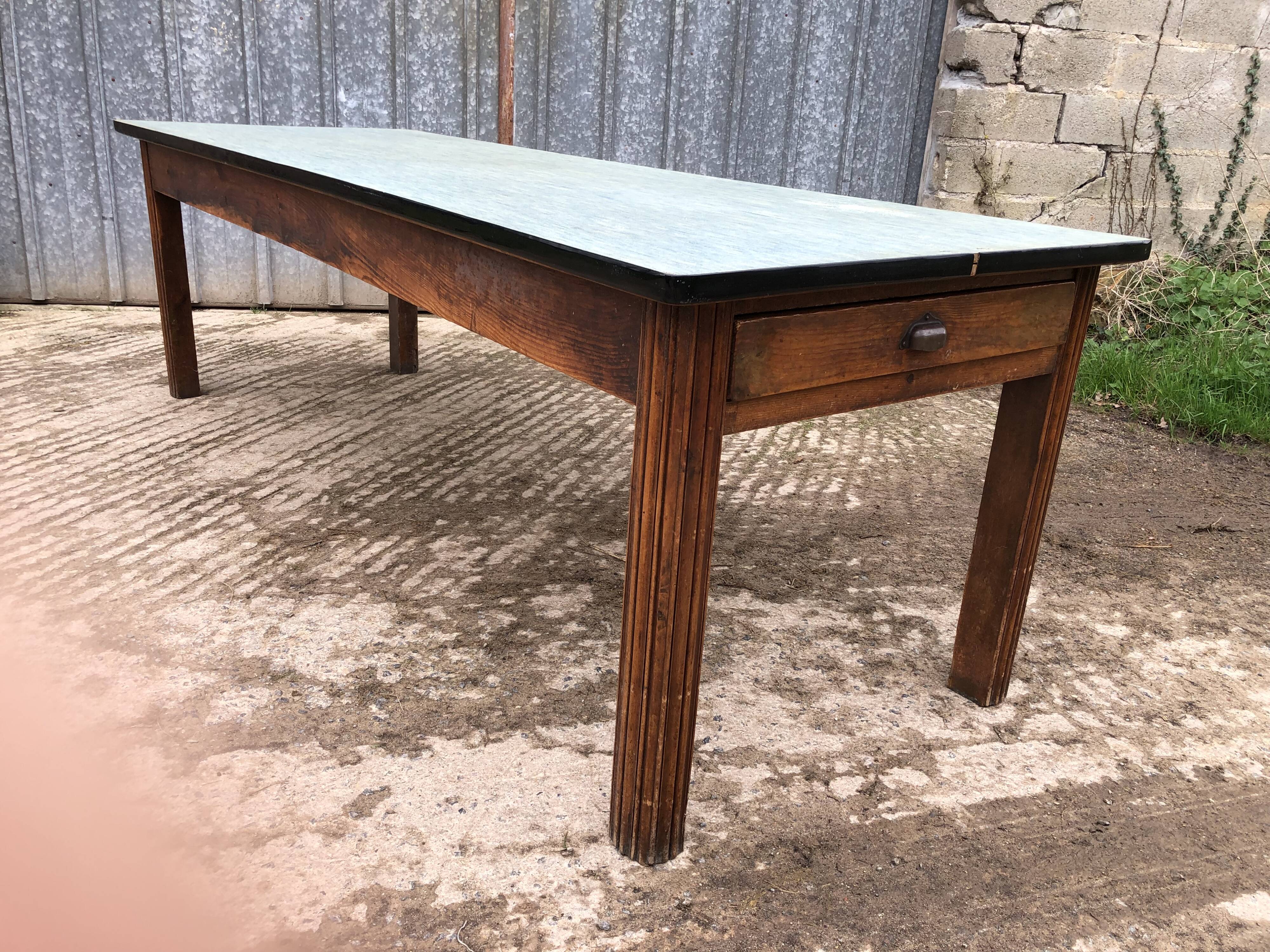Vintage farm table from the reconstruction period in fir.
