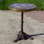 Authentic table pedestal table bistro "Parisienne" cast iron and sour marble
