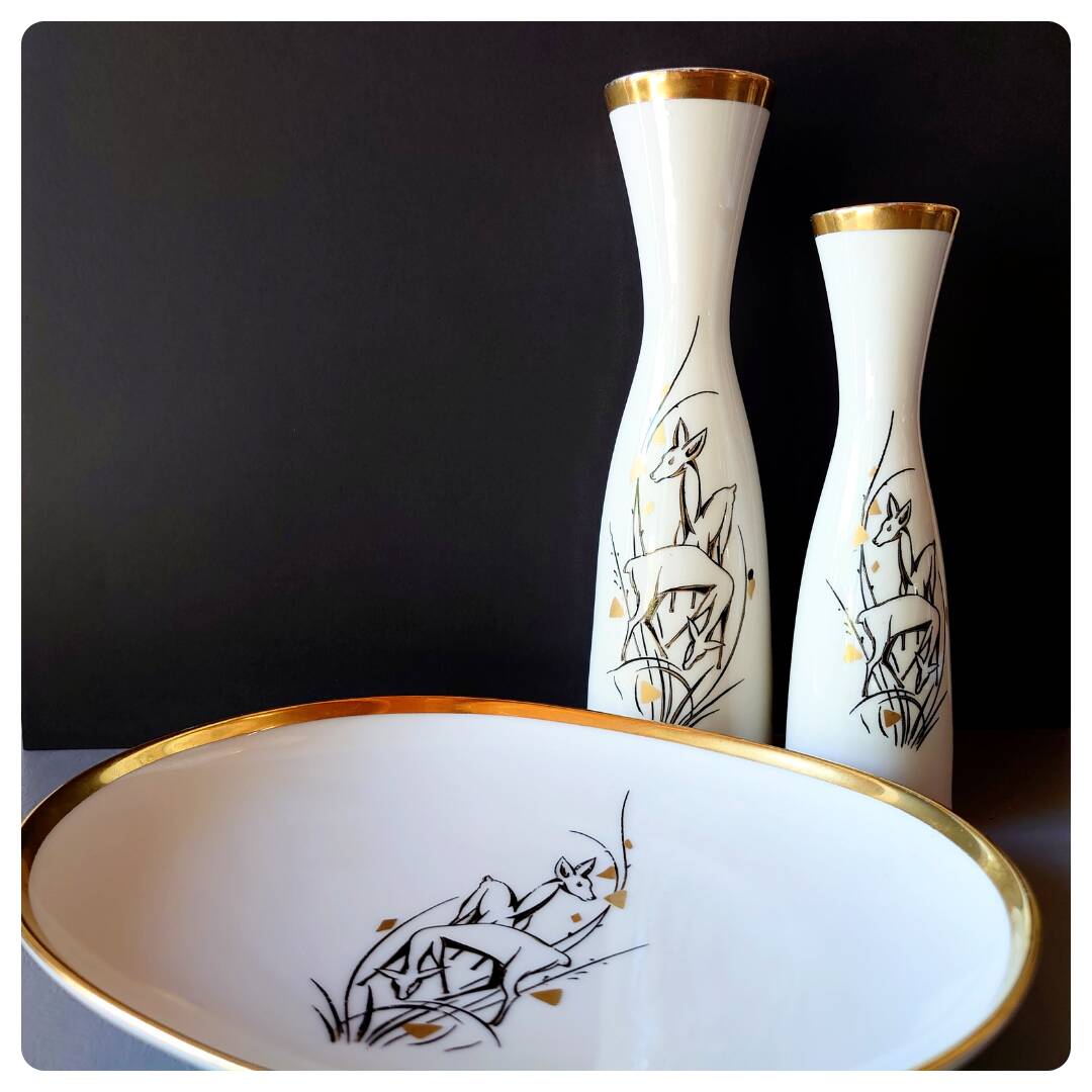 Service vintage Porzellanmalerei Leni Parbus Oberkotzau