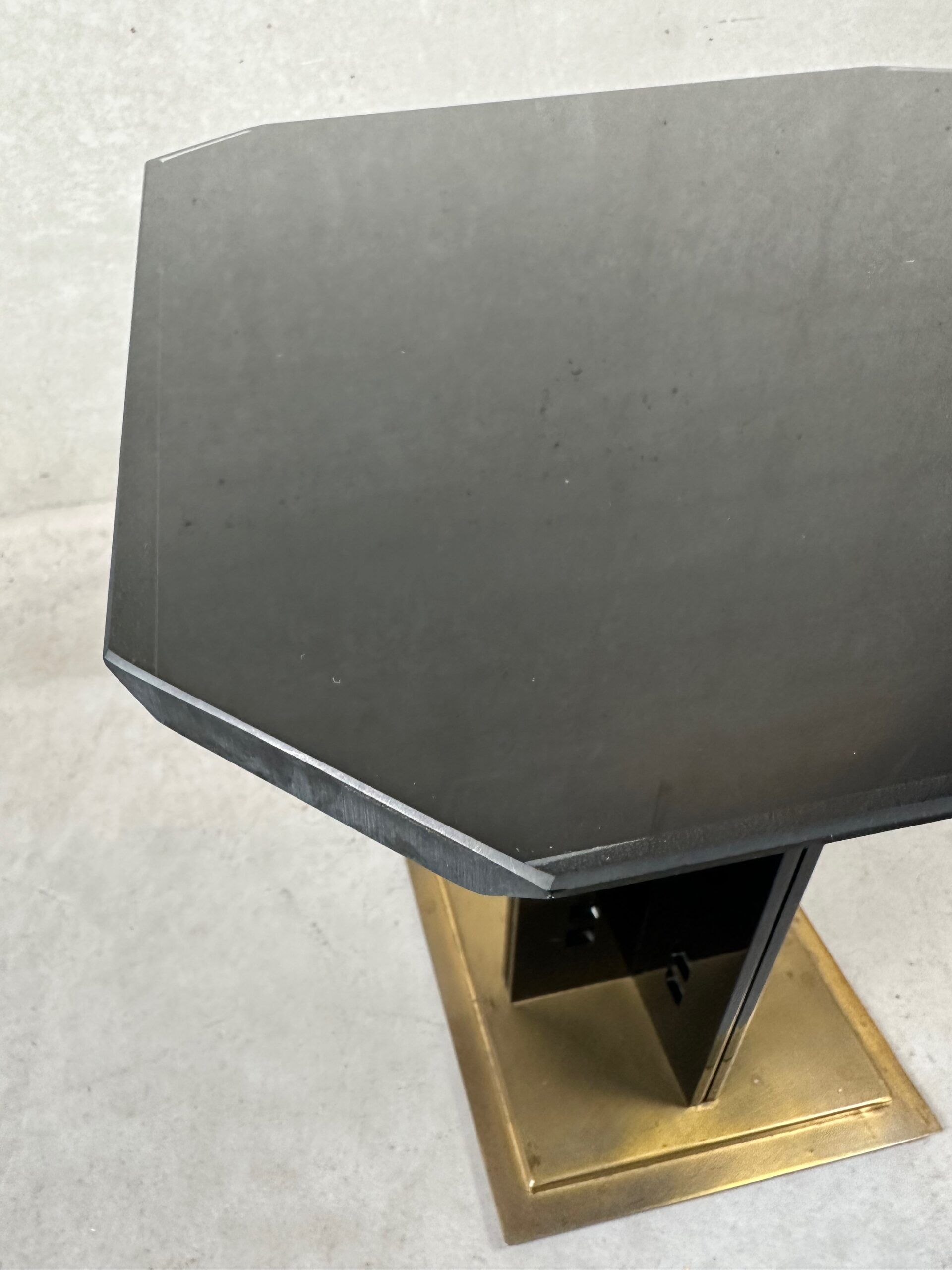 Hollywood regency coffee table / side table black and gold