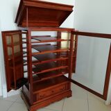 Furniture hifi showcase in massive merisier