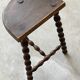 vintage French farm stool in turned wood