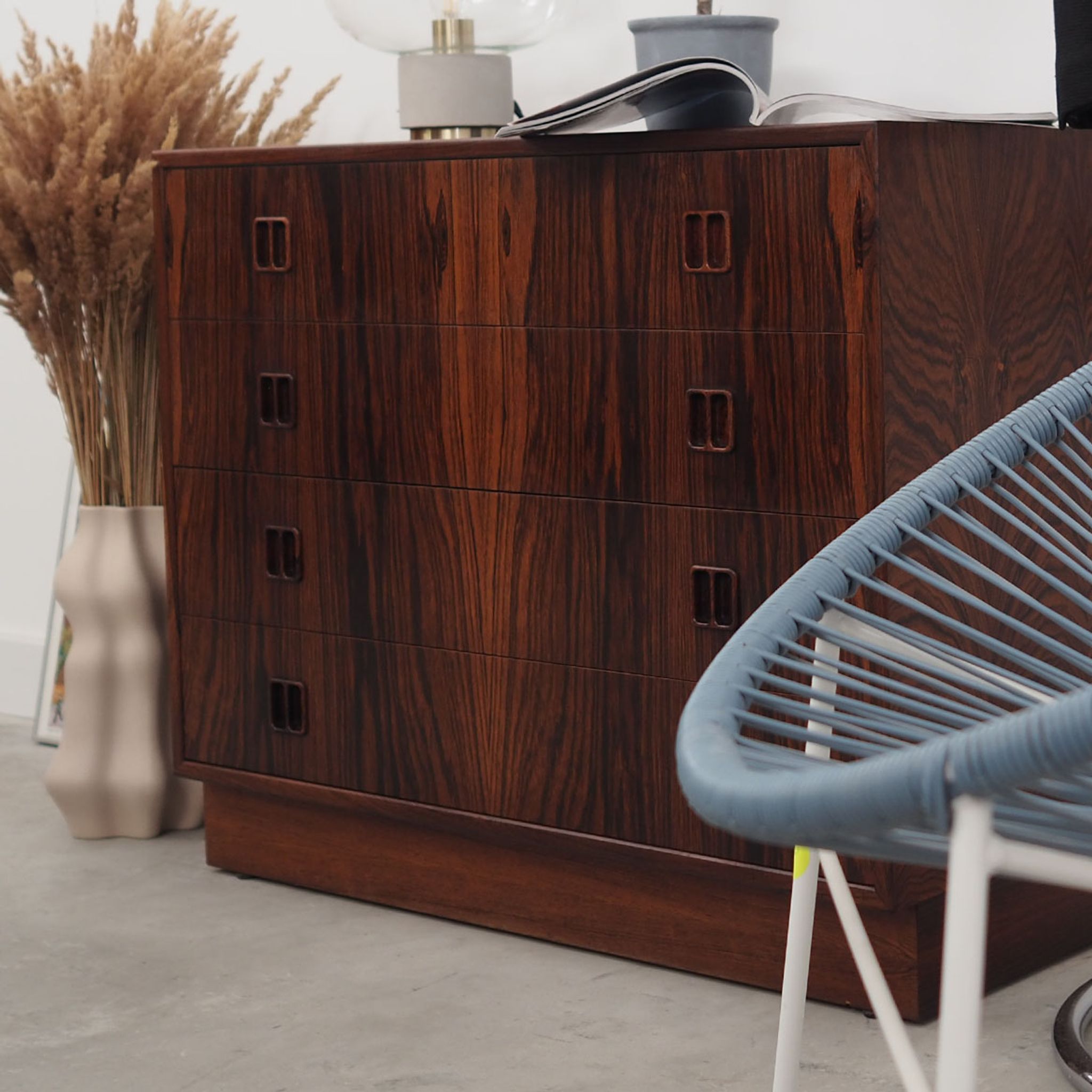 Rosewood chest of drawers, Danish design, 1960s, made by Hjørnebo