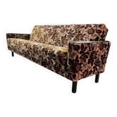 Vintage brown floral velvet canapé