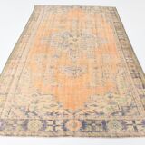 6x10 Turkish Light Orange Cream Vintage Rug, 195x313Cm