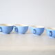 Ensemble de 4 tasses bleue et beige Villeroy et Boch vintage