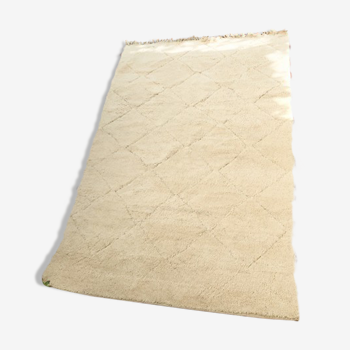 Tapis berbère Beni Ouarain beige à motifs creusés - 320x205cm