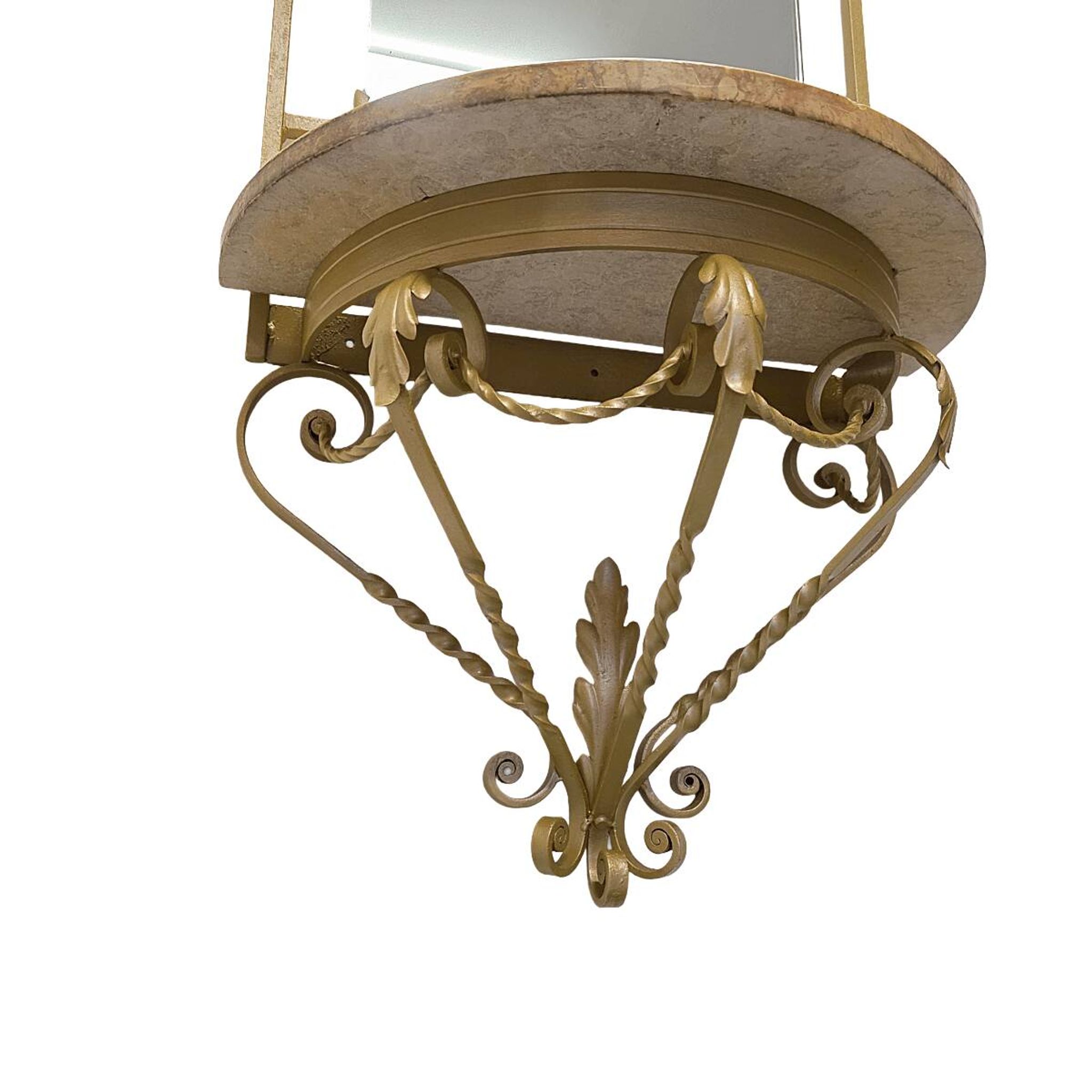 Console murale vintage française avec miroir, milieu du siècle