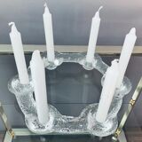 1970s Swedish Pukeberg Glass Candle Holder