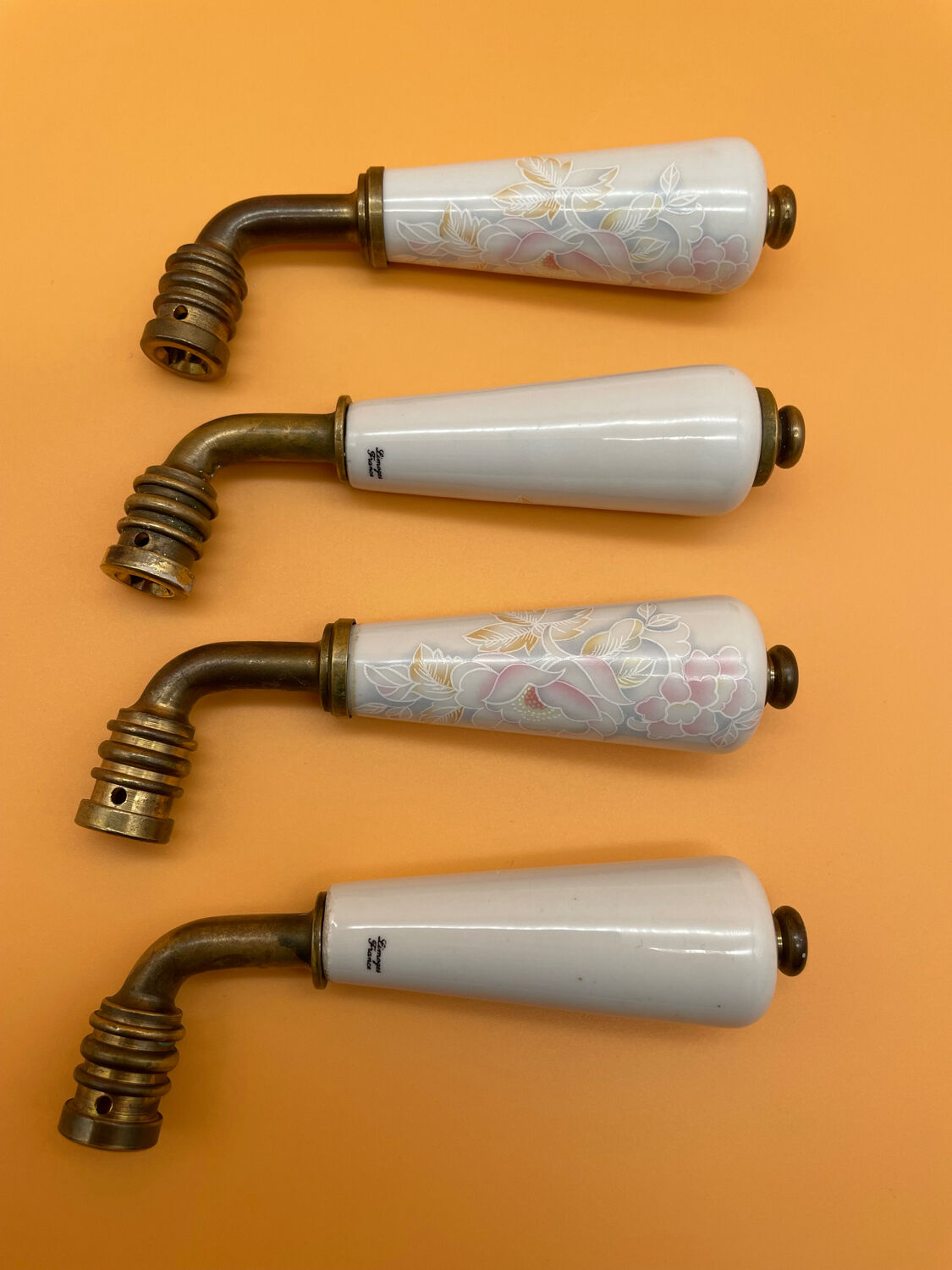Limoges porcelain handles floral motif