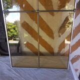 Pair of amber stained glass windows