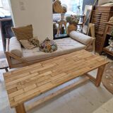 stripped wood coffee table