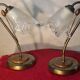 lampe de chevet laiton bois et verre 1970 a 80 ,trace d usage normal, photo