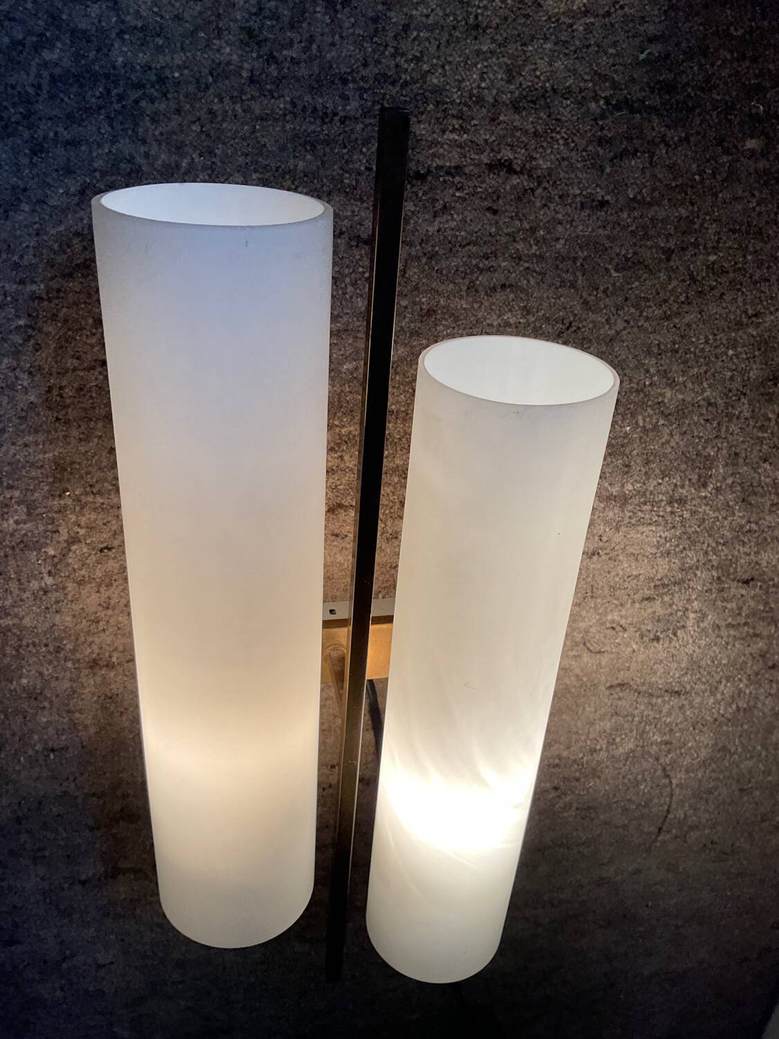 Maison Lunel wall light from the 60s in opaline and brass