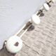 Vintage cream metal wall coat rack 4p