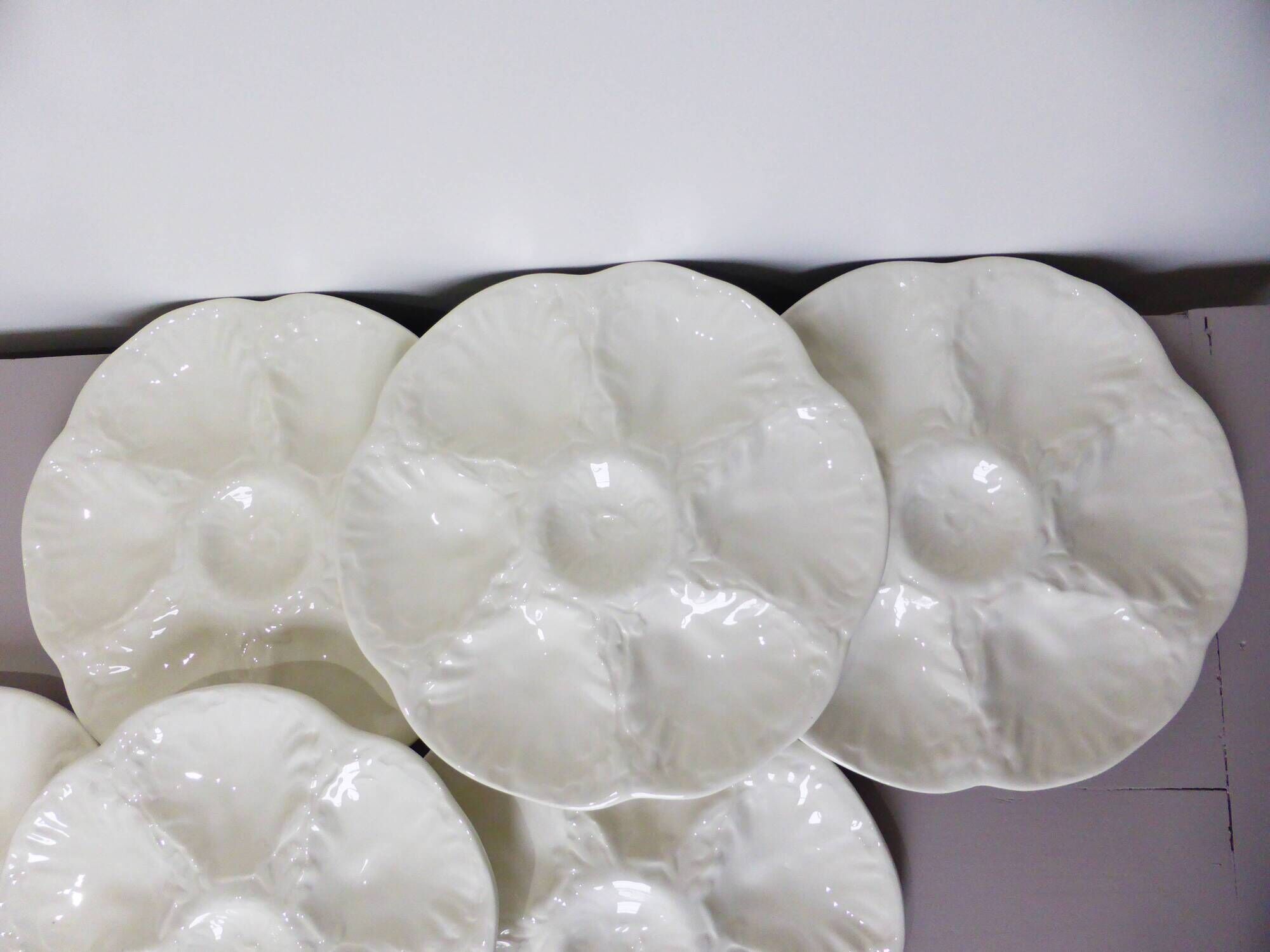 6 vintage oyster plates from the Gien factory