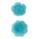 Pair of vintage turquoise flower bowls LBMDJ – 60s/70s