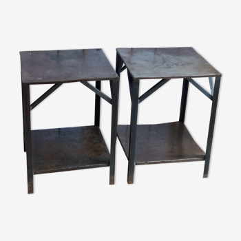 Pair of industrial bedside tables