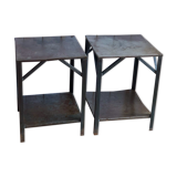 Pair of industrial bedside tables