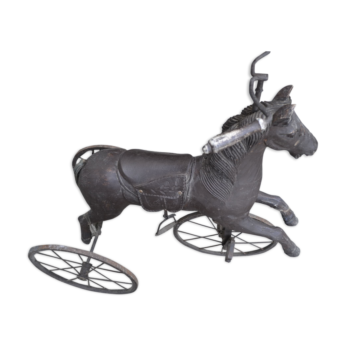 Wooden horse tricycle