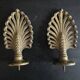 Pair of bronze curtain rod finials in the Napoléon III style with a palmette design.