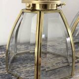Pair of brass and glass wall lights
