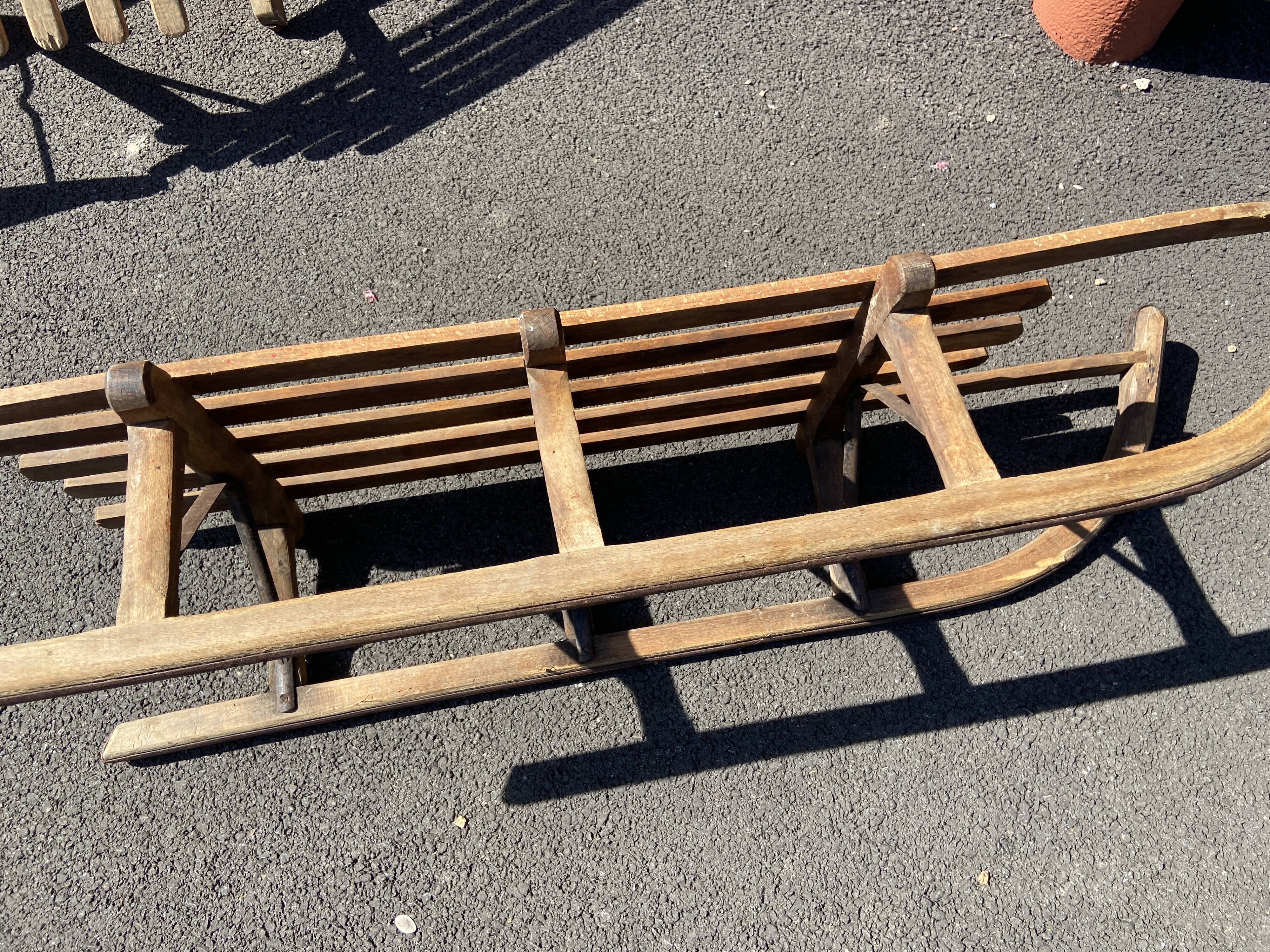 Sled large old alsace sleigh christmas decoration