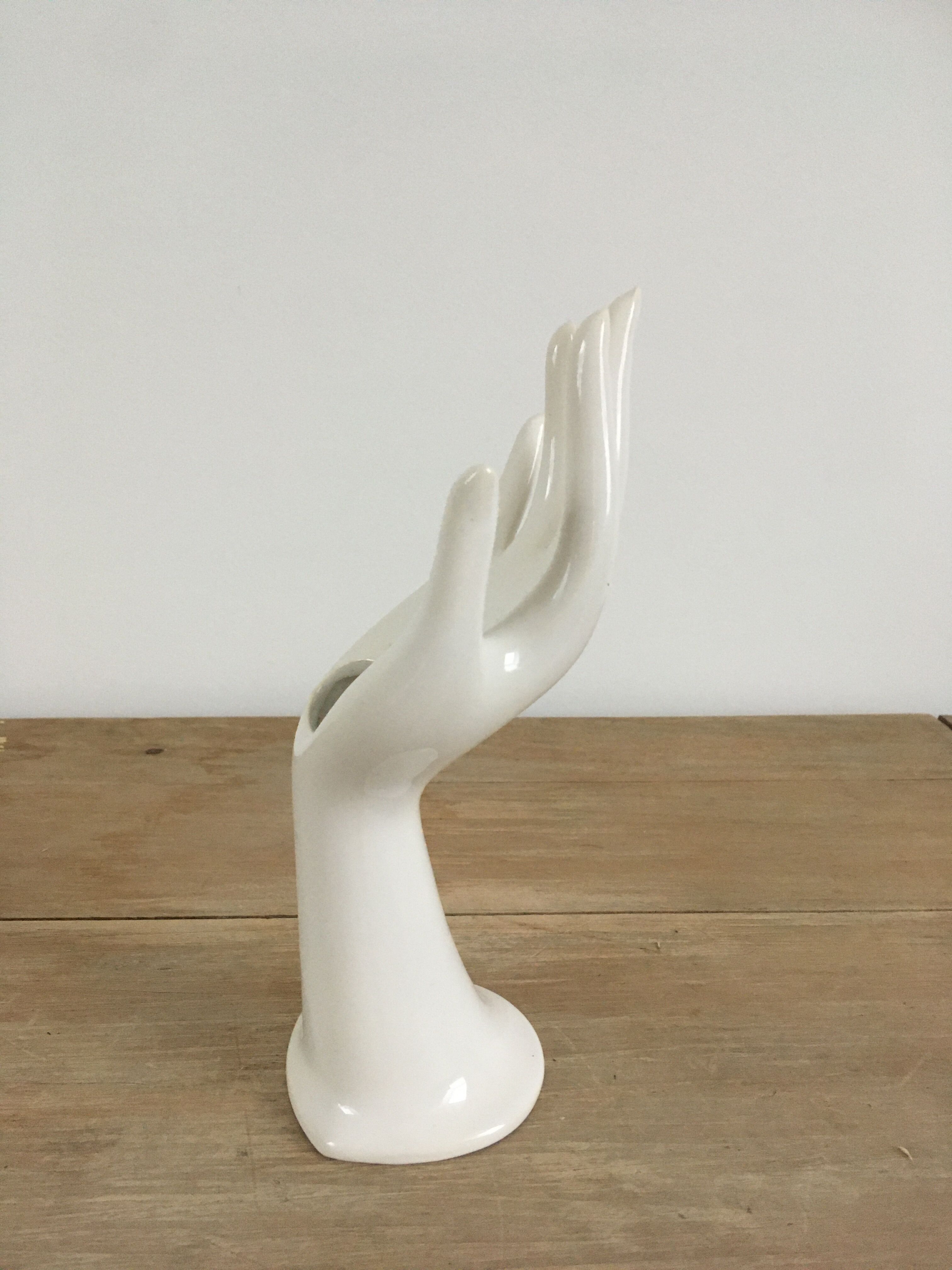 Vase soliflore hand white ring
