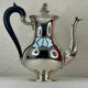 Christofle Silver-Plated Metal Coffee Pot with Blackened Wood Handle