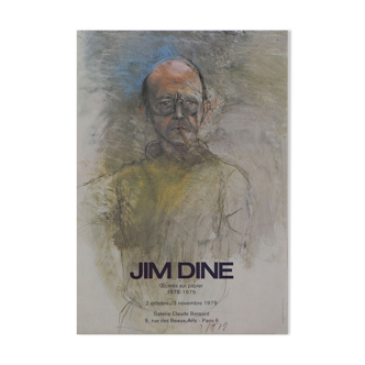 Jim dine, "oeuvres sur papier", galerie claude bernard, 1979. affiche originale d'exposition