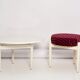 Tabouret et table vintage blanche, Danemark, 1960