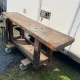 Old oak carpenter's workbench
