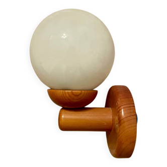 Vintage white glass wall light and pin.
