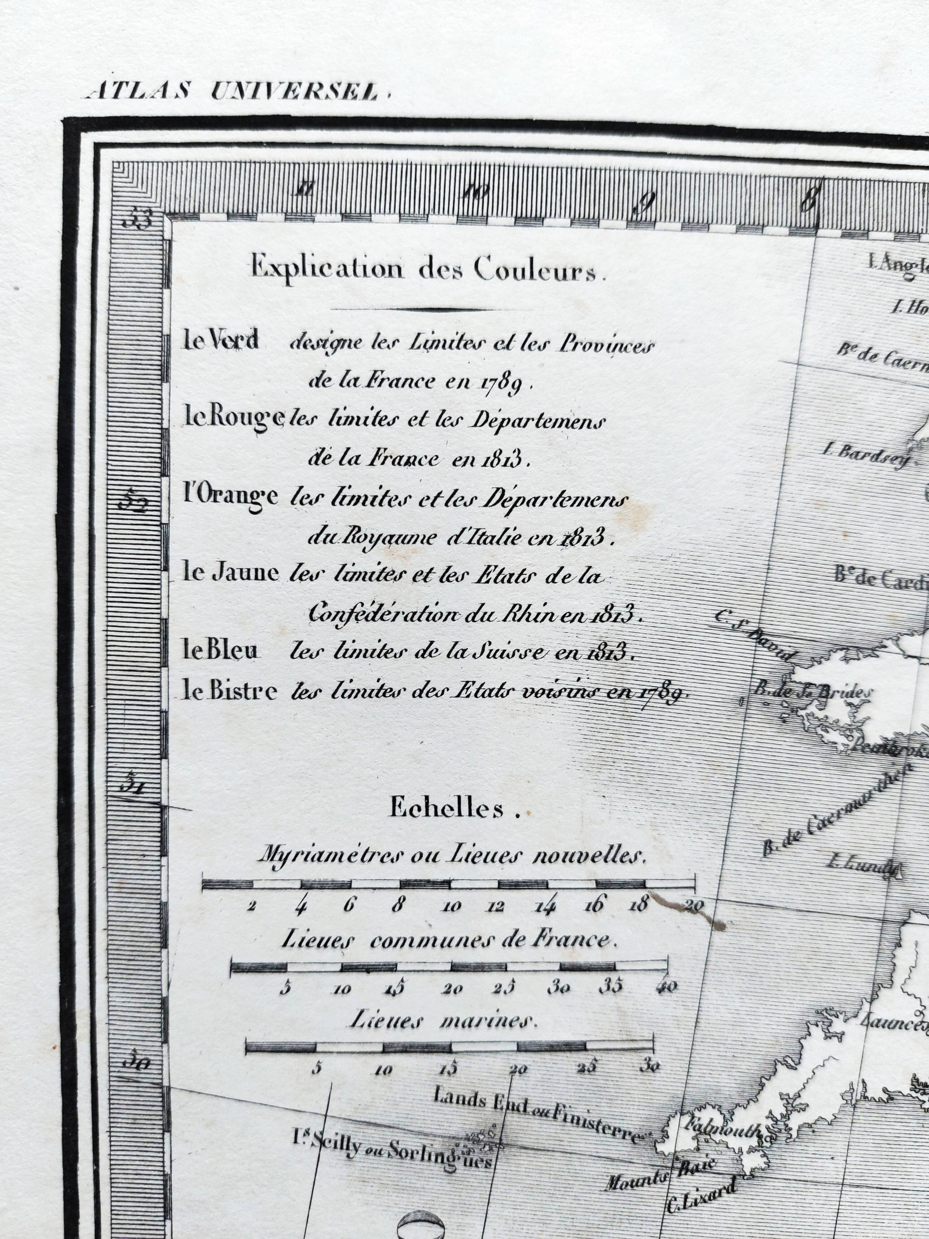 Old map of France - 1842