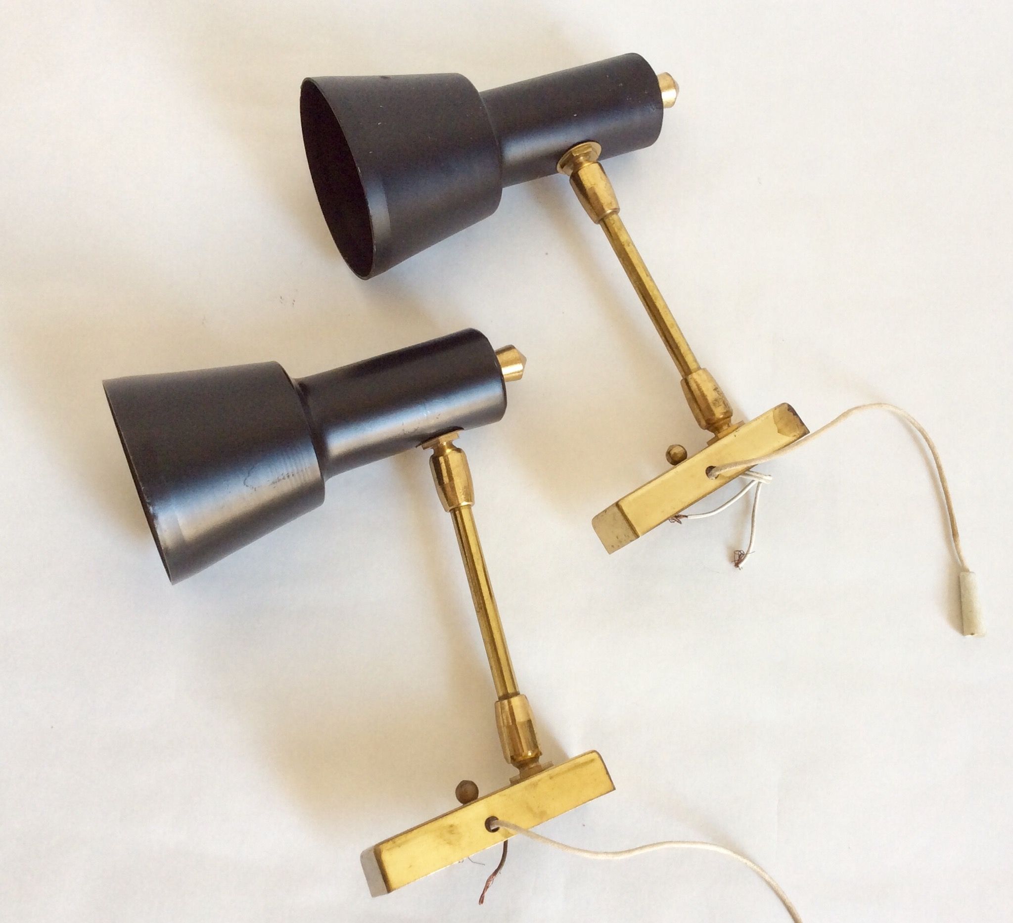 Pair of aluminor wall light France 50s/60s