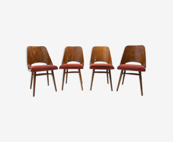 4 chaises de salle à manger mid century par Radomír Hofman, 1960's, ensemble de 4