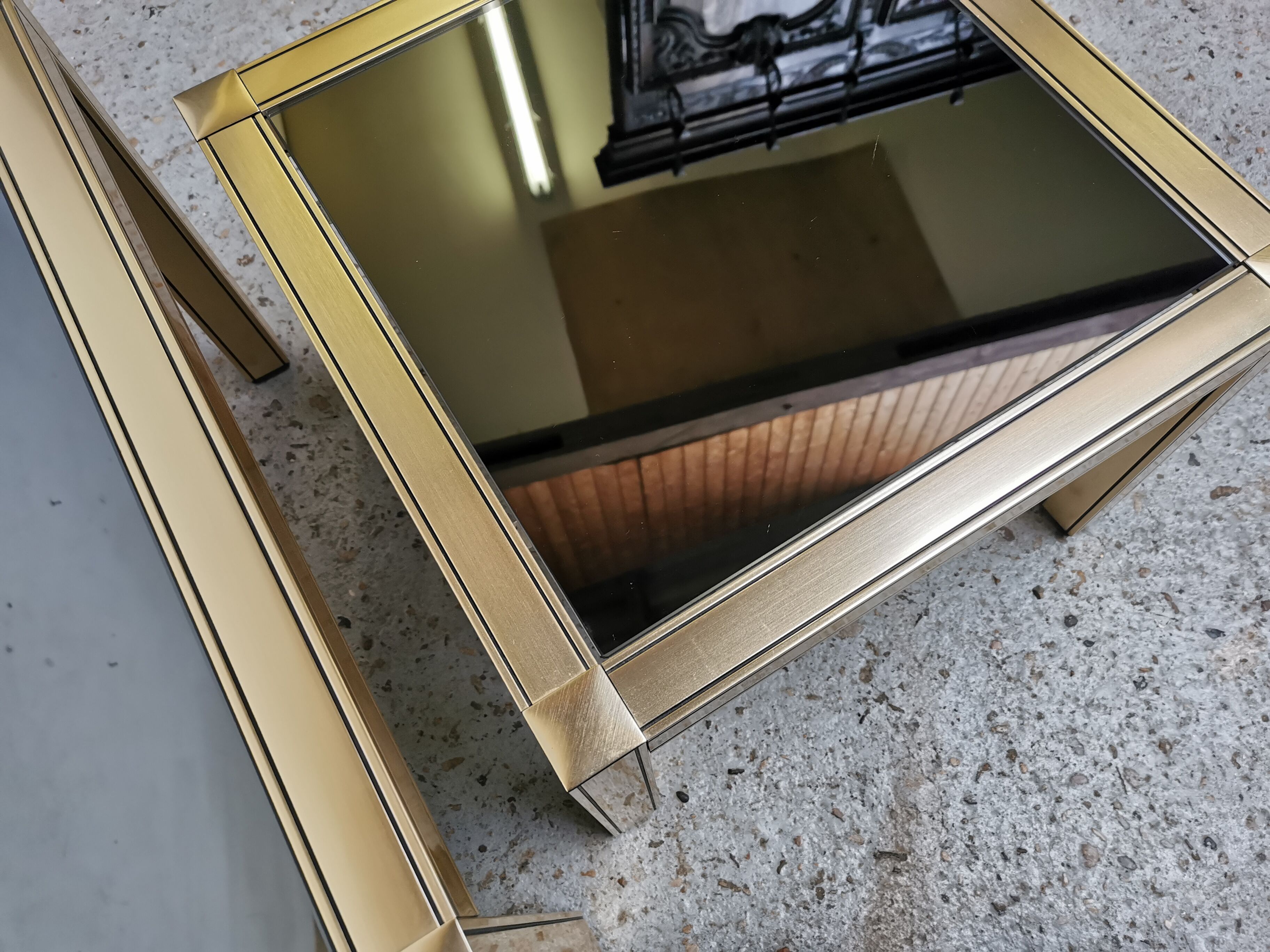 Tables gigognes laiton doré vintage 1970