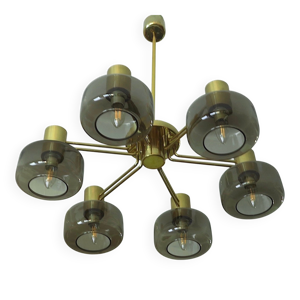 lustre en laiton et verre