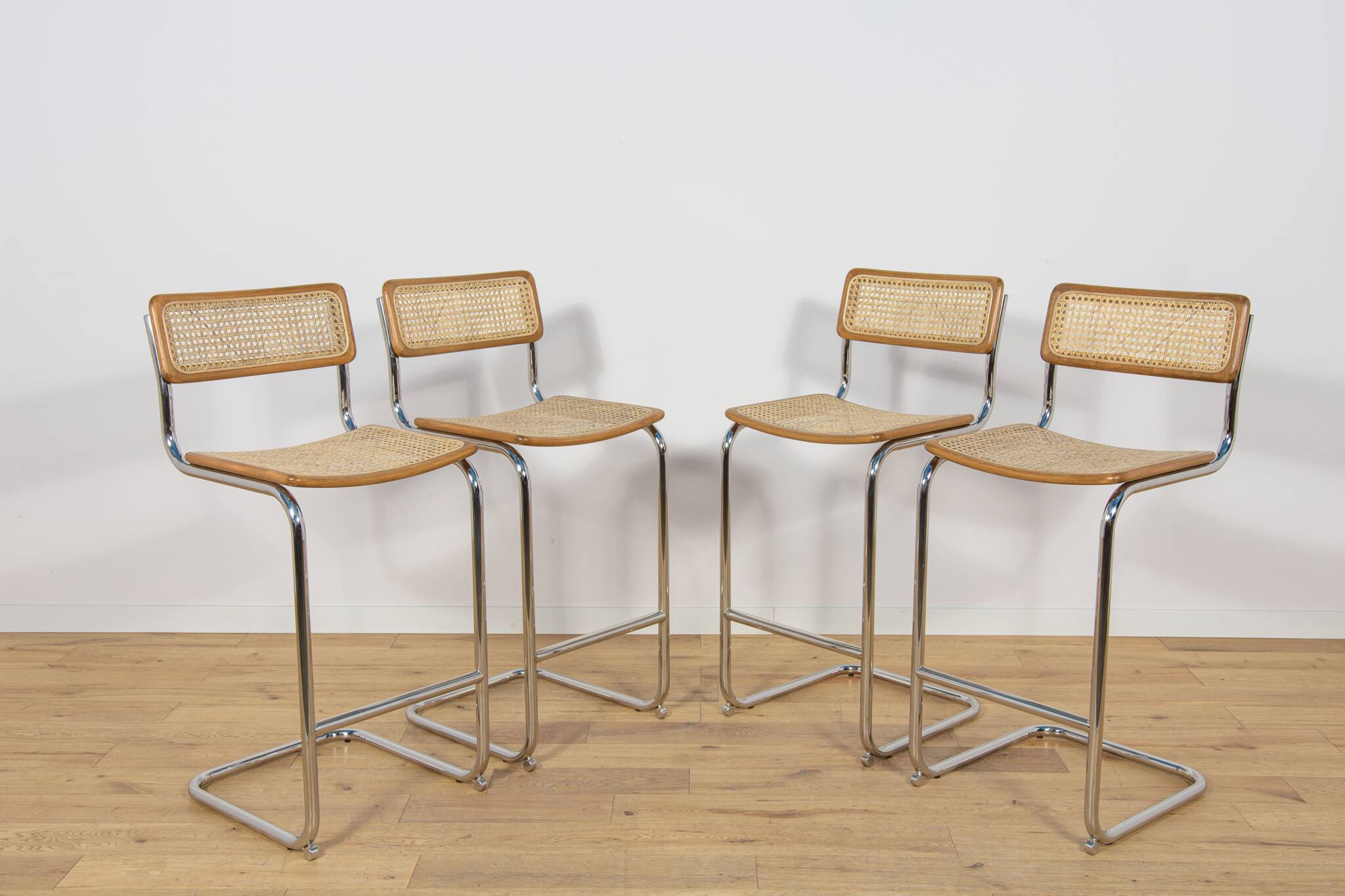 Chrome-Plated Bar Stools Typ Cesca, Italy, 1970s