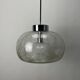 Suspension XL en verre à bulles rare et chrome par Doria Leuchten 1970