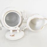 Porcelain coffee service for 8 people with bamboo handles.