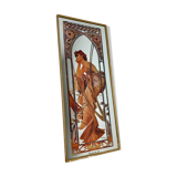 Vintage Alphonse Mucha Reverie De Soir Mirror, Art Nouveau