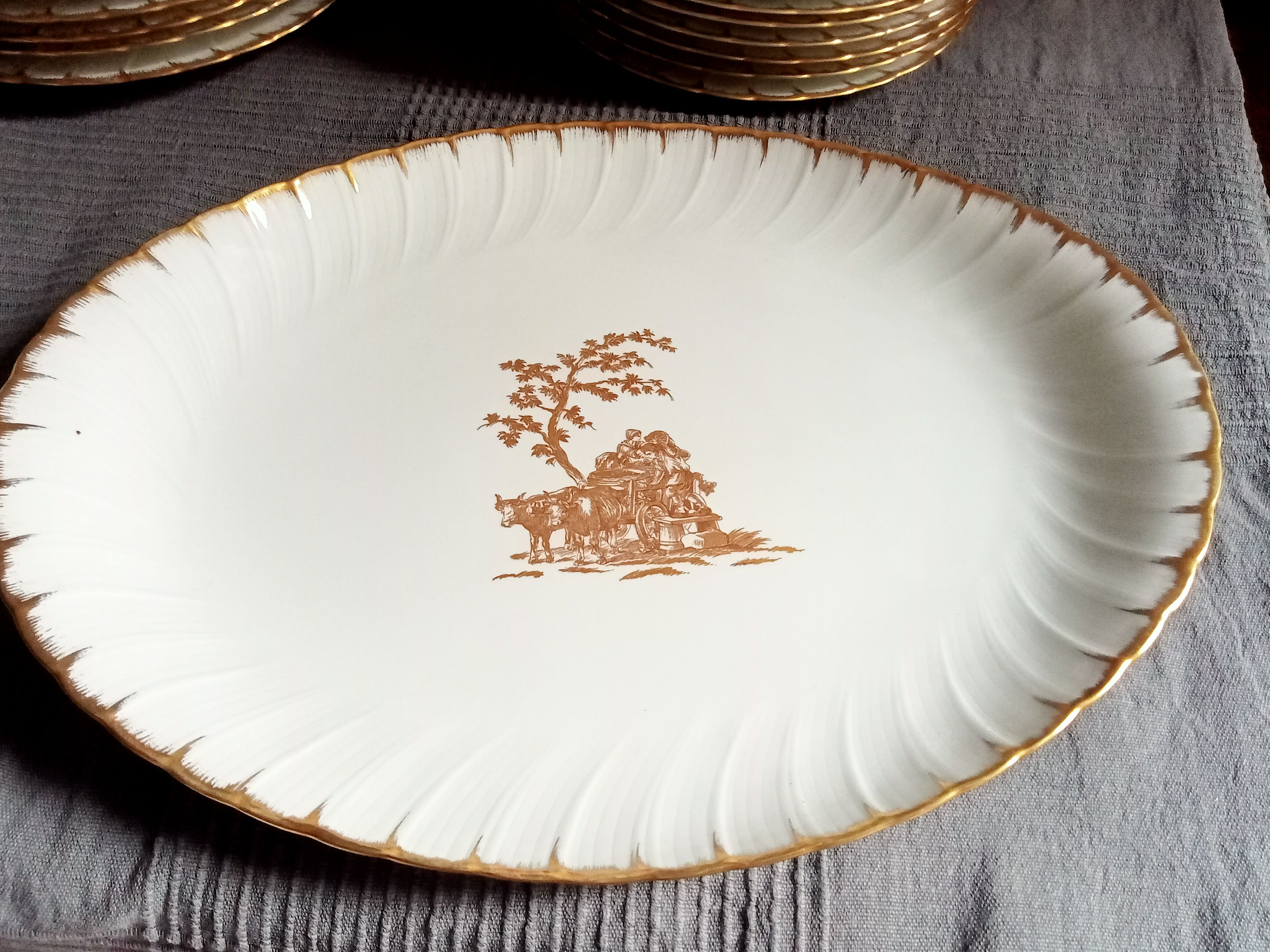 Oval porcelain dish from Limoges