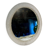 Round mirror in granite perspex, 1970s