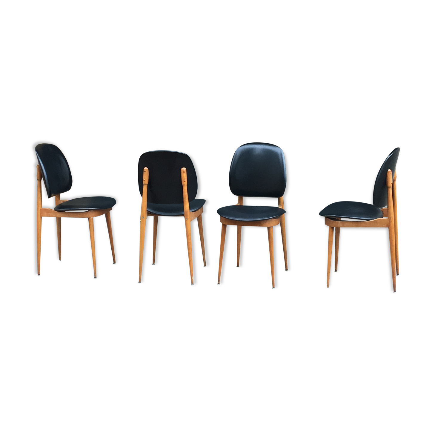 Lot de 4 chaises scandinaves en palissandre