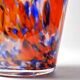 Small antique art deco cobalt orange speckled glass paste vase